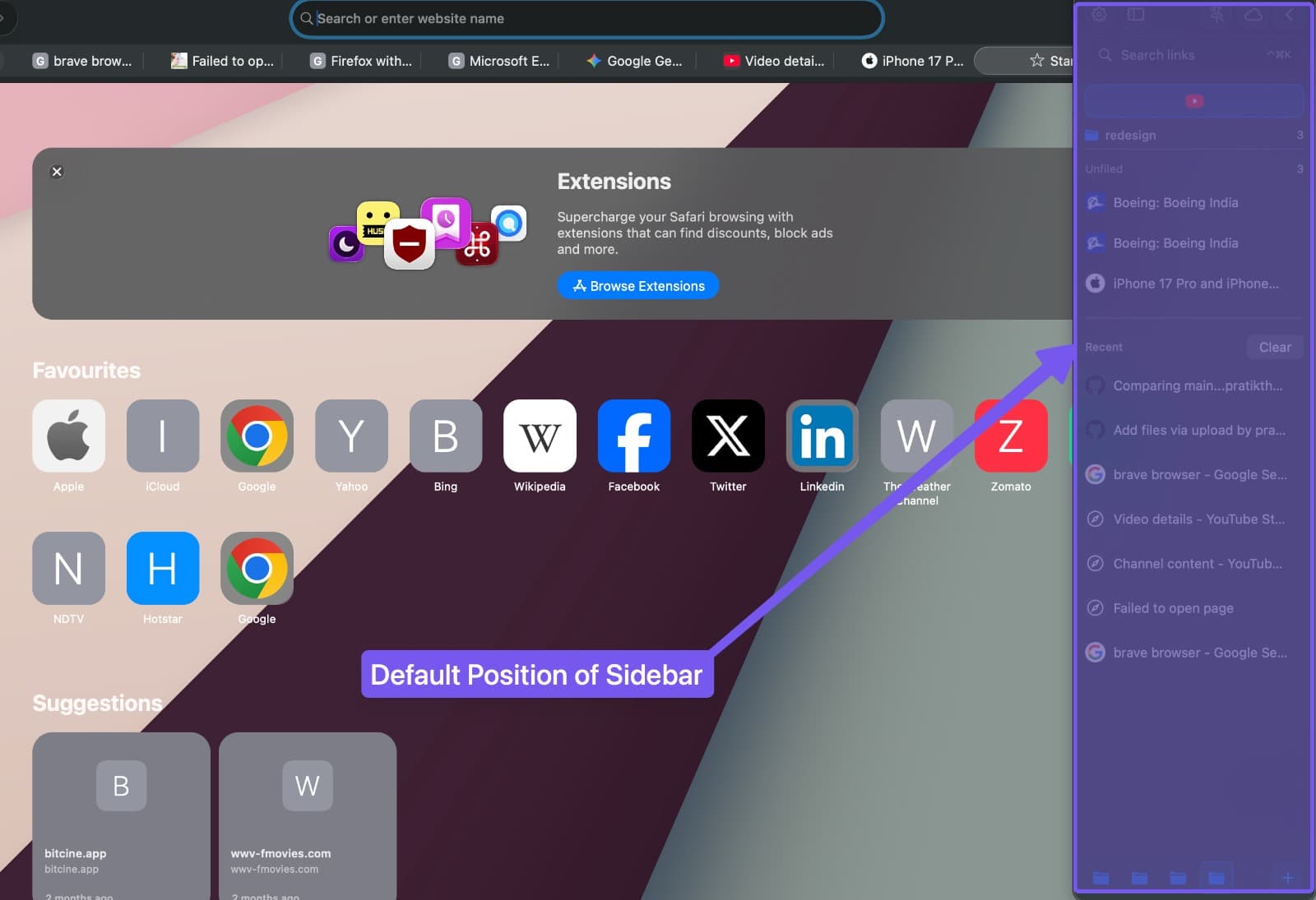 Sidebar Panel position on macOS